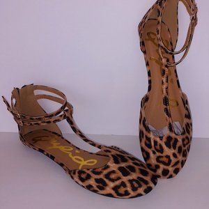 Cheetah Print Flats Leopard Print T Straps Shoes